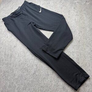 Nike Sweatpants Men L Black Tapered Open Hem 32" 860369 Fleece